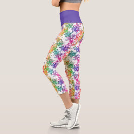 Funky Cooles Retro Modernes Sternenmuster Capri Leggings