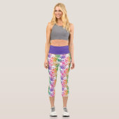 Funky Cooles Retro Modernes Sternenmuster Capri Leggings (Vorderseite)