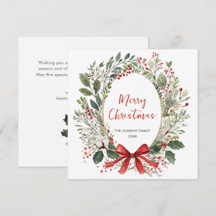 Funky Country Retro Boho Weihnachts-Kranz Feiertagskarte