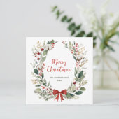 Funky Country Retro Boho Weihnachtskranz Feiertagskarte (Stehend Vorderseite)
