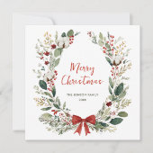 Funky Country Retro Boho Weihnachtskranz Feiertagskarte (Vorderseite)