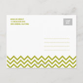 Funky Couple Save the Date Postcard - grün Ankündigungspostkarte (Rückseite)