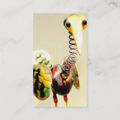 Funky Crane Bird Metal Garden Visitenkarte (Rückseite)