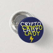 Funky Crypto Lady Energy Power Sign Button (Vorne & Hinten)