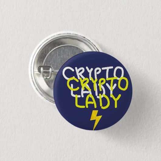 Funky Crypto Lady Energy Power Sign Button (Vorne & Hinten)