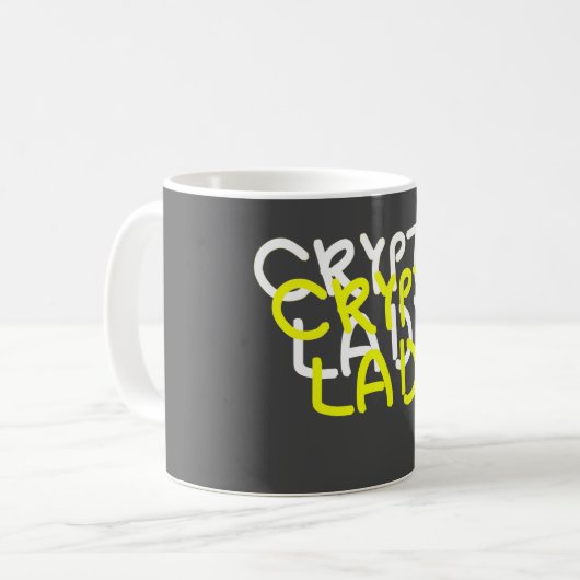 Funky Crypto Lady Energy Power Sign Kaffeetasse (Vorderseite Links)