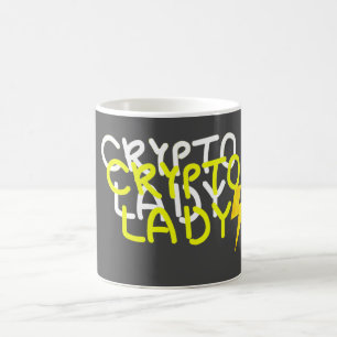 Funky Crypto Lady Energy Power Sign Kaffeetasse