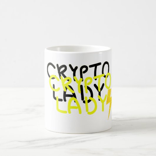 Funky Crypto Lady Energy Power Sign Kaffeetasse (Mittel)