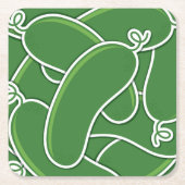 Funky cucumber rechteckiger pappuntersetzer (Vorderseite)