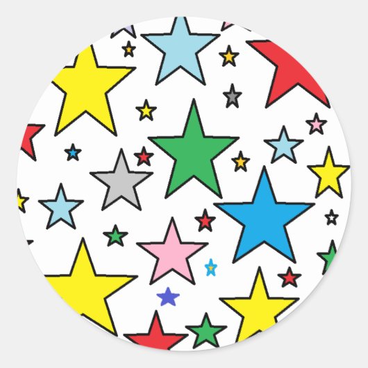 Funky Cute Bright Sterne Aufkleber (Vorderseite)