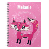 Funky Cute Pink Fox Personalised Notizblock (Vorderseite)