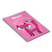 Funky Cute Pink Fuchs Personalisiert Notizblock (Rechte Seite)