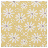 Funky Daisies and Bubbles Yellow Stoff (Nahaufnahme)