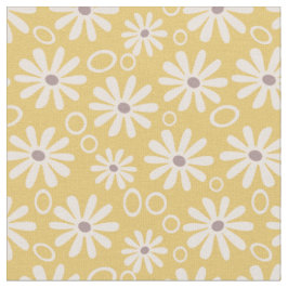 Funky Daisies and Bubbles Yellow Stoff