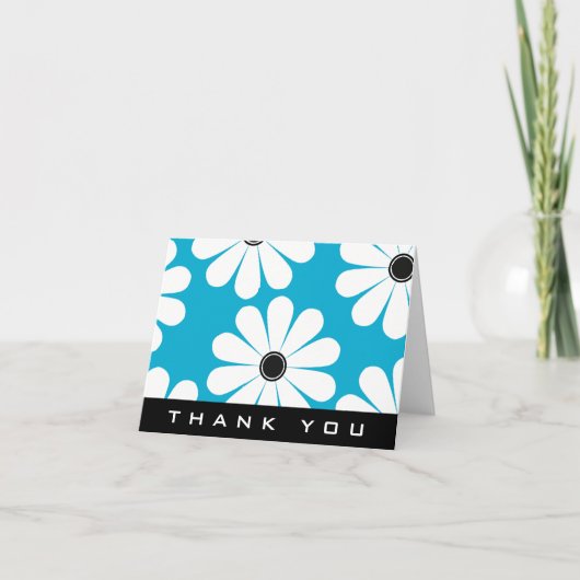 Funky Daisies (blau) Danke-Karte Dankeskarte (Vorderseite)