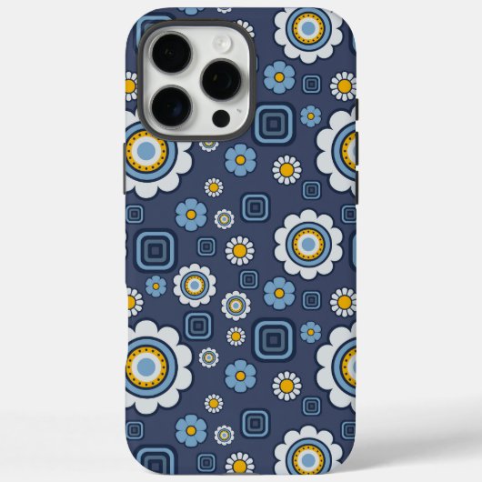 Funky Daisy ist in blau Case-Mate iPhone Hülle (Rückseite)