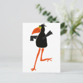 Funky Dancing Crow Cartoon Postkarte (Stehend Vorderseite)
