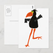 Funky Dancing Crow Cartoon Postkarte (Vorne/Hinten)