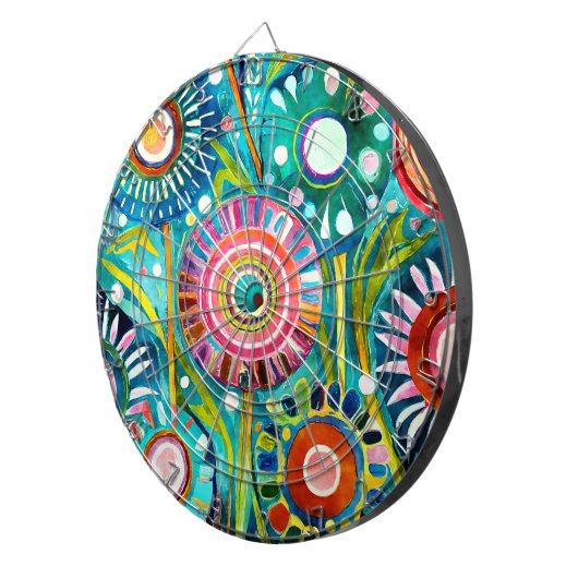 Funky Dandelions Dartboard Dartscheibe (Vorderseite rechts)