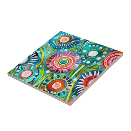 Funky Dandelions Tile Fliese (Seite)