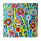 Funky Dandelions Tile Fliese (Vorderseite)