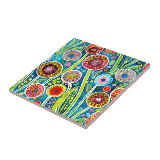 Funky Dandelions Tile Fliese (Seite)