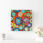 Funky Dandelons Wall Clock Quadratische Wanduhr (Zuhause)