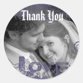 Funky Danke, dass du Sticker mit deinem Foto hochz (Vorderseite)