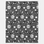 Funky Dark Skull Pattern Fleecedecke (Vorderseite)