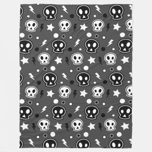 Funky Dark Skull Pattern Fleecedecke (Vorderseite)