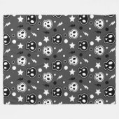 Funky Dark Skull Pattern Fleecedecke (Vorderseite (Horizontal))