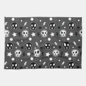 Funky Dark Skull Pattern Geschirrtuch (Horizontal)