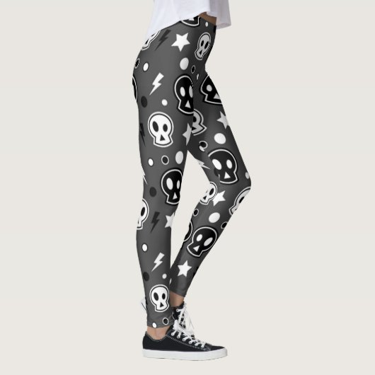 Funky Dark Skull Pattern Leggings (Rechts)