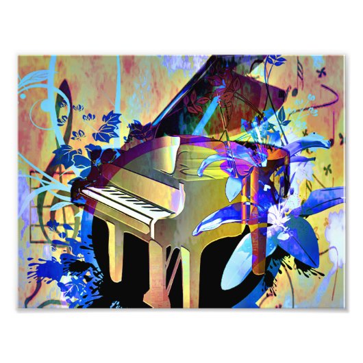 Funky Digitally Colored Piano Fotodruck (Vorne)