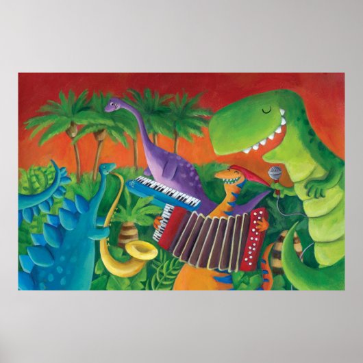 Funky Dinosaur Band Poster (Vorne)