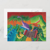 Funky Dinosaur Band Postkarte (Vorne/Hinten)