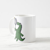 Funky Dinosaurier, der Tennis-Cartoon spielt Kaffeetasse (Vorderseite Links)