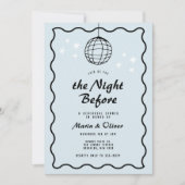 Funky Disco Ball Wave Retro Probe Abendessen Einladung (Vorderseite)