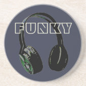Funky Disco Headphone Music Entertainment Retro Getränkeuntersetzer (Vorne)