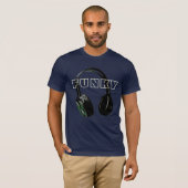 Funky Disco Headphone Music Entertainment Retro T-Shirt (Vorne ganz)
