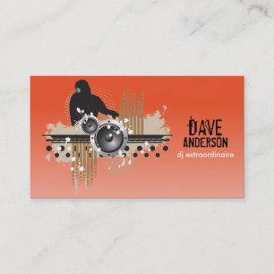 Funky Disk Jockey (DJ) Grunge Business Card Visitenkarte