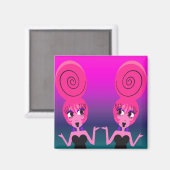 Funky Diva Twins Magnet (Vorderseite/Rückseite)