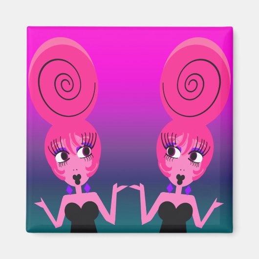 Funky Diva Twins Magnet (Vorne)