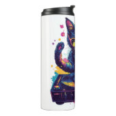 Funky DJ Katze � Retro Disco Kitty Party Thermosbecher (Nach links gedreht)