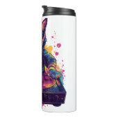 Funky DJ Katze � Retro Disco Kitty Party Thermosbecher (Nach rechts gedreht)