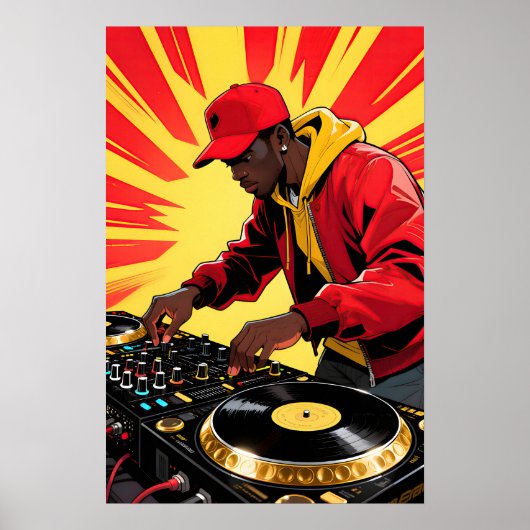 Funky DJ Pop Art Poster (Vorne)