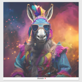 Funky Donkey Blue Glasses Aufkleber