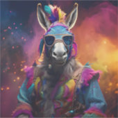 Funky Donkey Blue Glasses Aufkleber (Vorderseite)