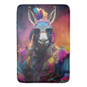 Funky Donkey Blue Glasses Badematte (Vorderseite Vertikal)