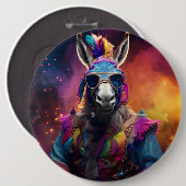 Funky Donkey Blue Glasses Button (Vorne & Hinten)